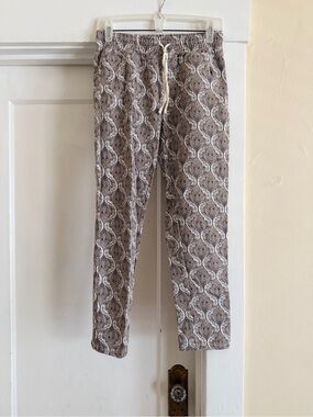 Nostalgia Taupe Patterned Drawstring Joggers